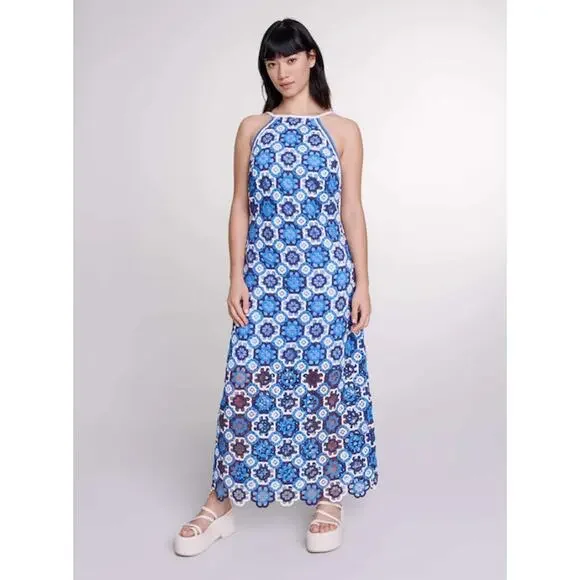 Maje Three-tone Crochet Dress - Picture 7 of 16